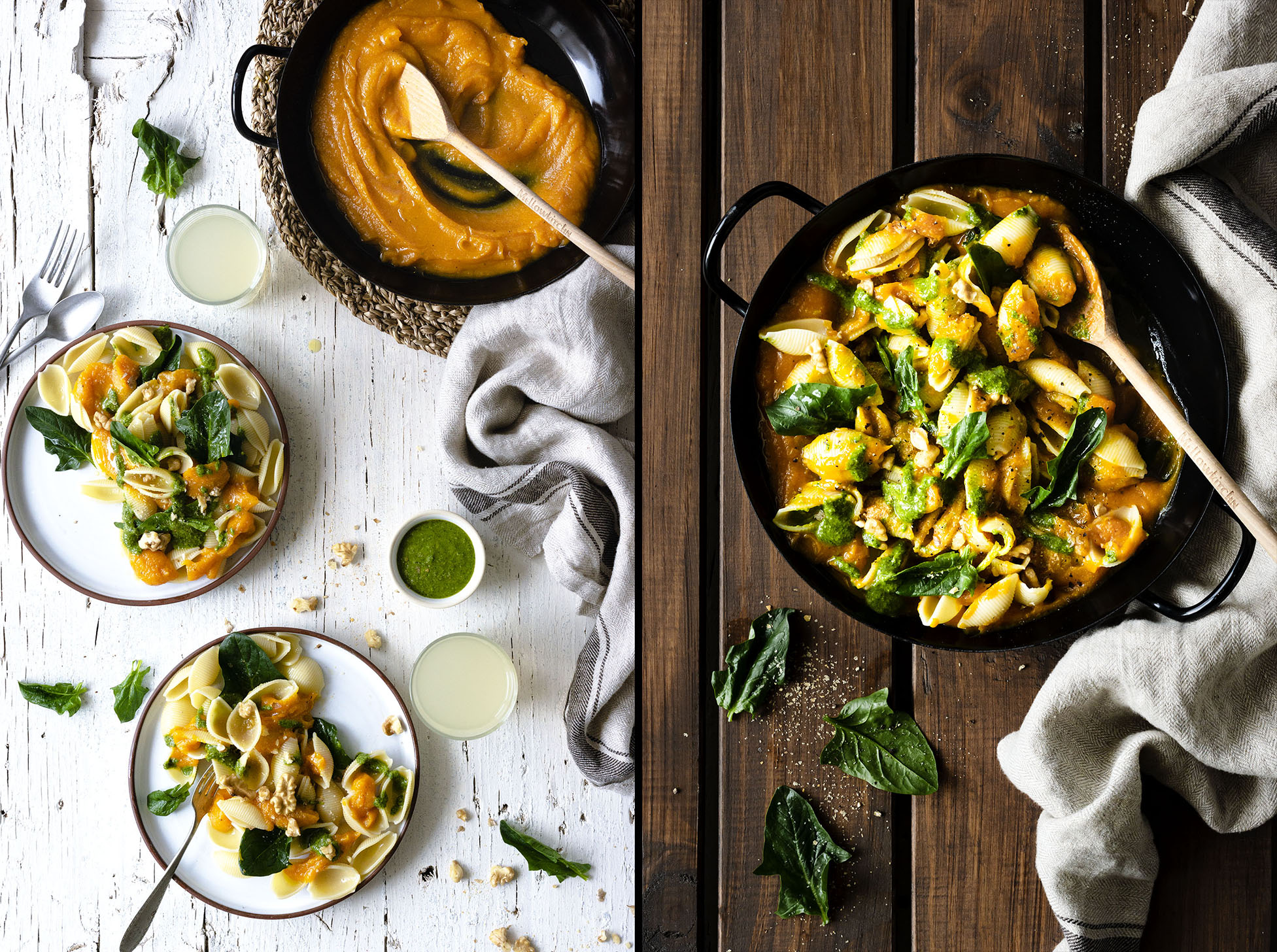 Extra-creamy Pumpkin Spinach Pasta