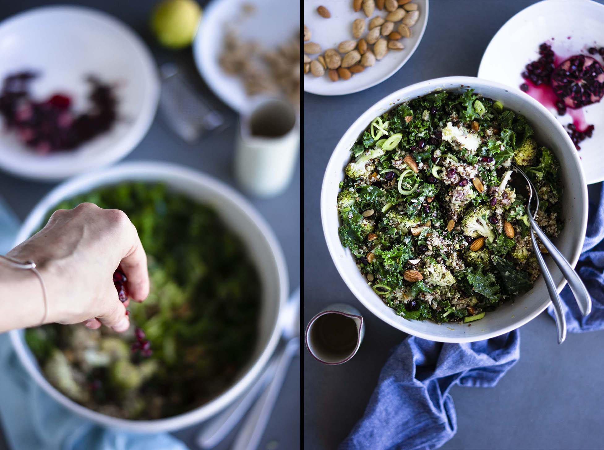 Roasted Broccoli & Kale Quinoa Salad