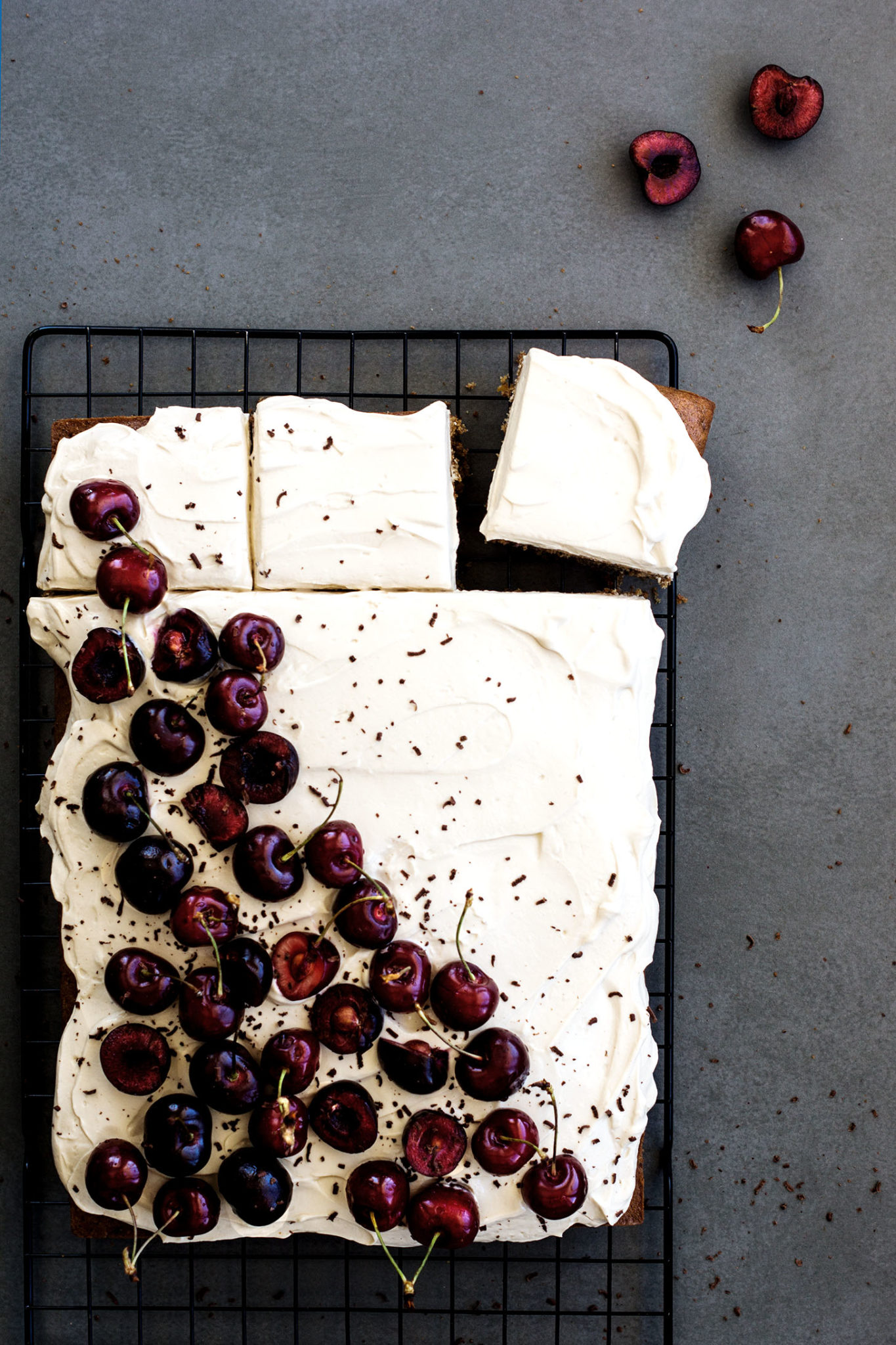 Cherry Hazelnut Sheet Cake & some exciting news! ⋆ The Mellow Kitchn