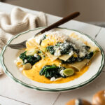 Offene Kürbis-Spinat Lasagne